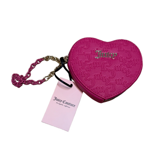 Juicy Couture Pink Flash Can’t Tame Her Heart zip around Wristlet Bright Fun